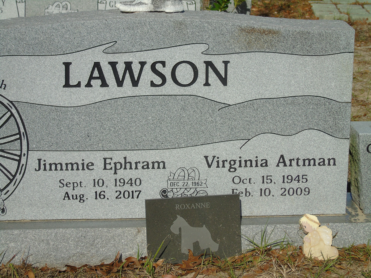 Headstone for Lawson, Virginia Artman
